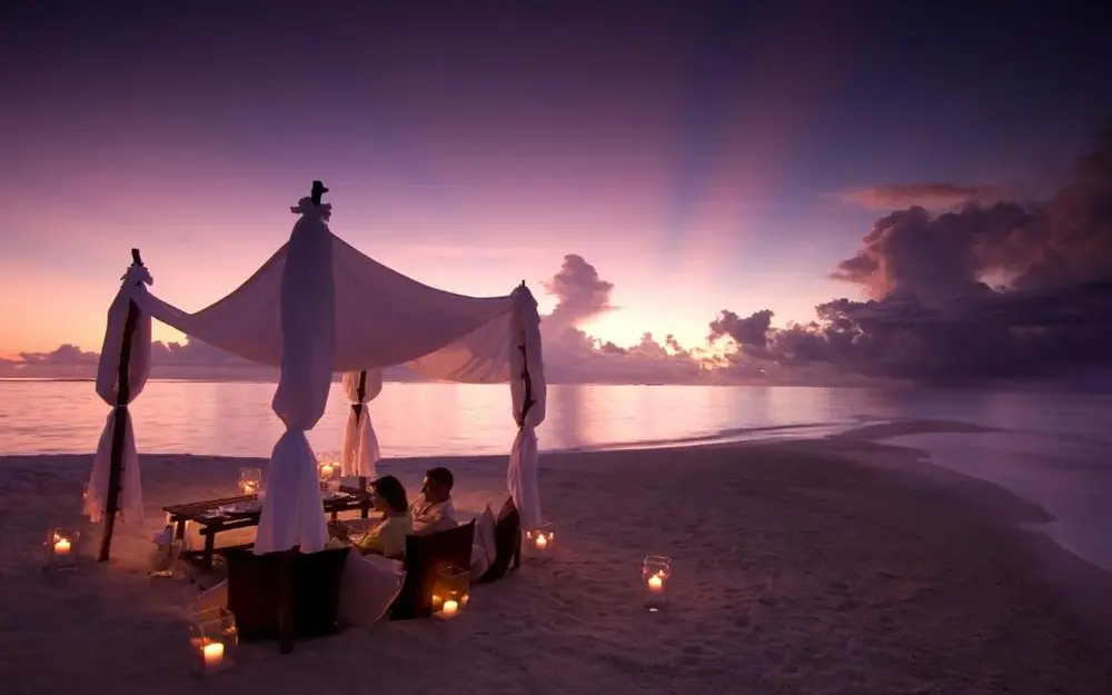 Nala Veli Maldives guesthouse website — homepage showing beachfront rooms and booking section